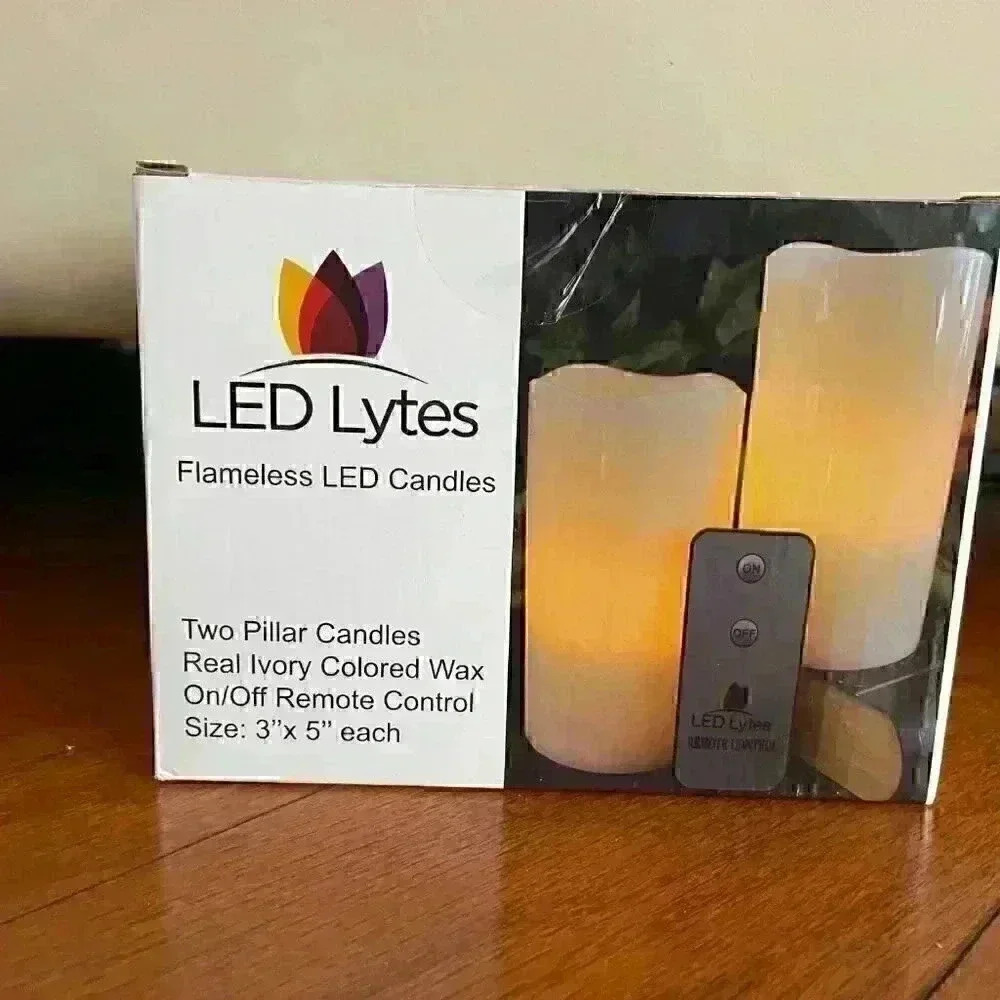 LED Lytes Remote Control Candles Set, 2 Candles, 3"X 5", Real Wax and Am… - Picture 8 of 9